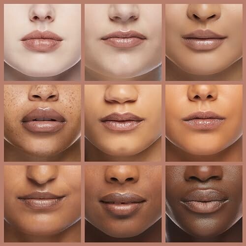 Grid of diverse lip colors and skin tones.