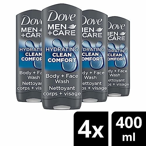Dove Men+Care Clean Comfort Body and Face Wash 4-pack