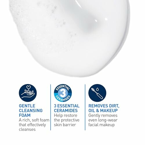 Person using a cream that transforms into a lathering foam on their face.