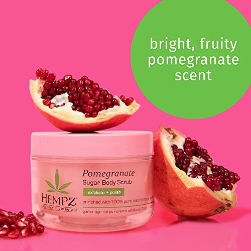 Hempz Pomegranate Sugar Body Scrub with pomegranate fruit