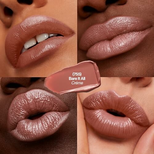 Four images of diverse lips wearing Bare It All crÃÂÃÂÃÂÃÂÃÂÃÂÃÂème lipstick.
