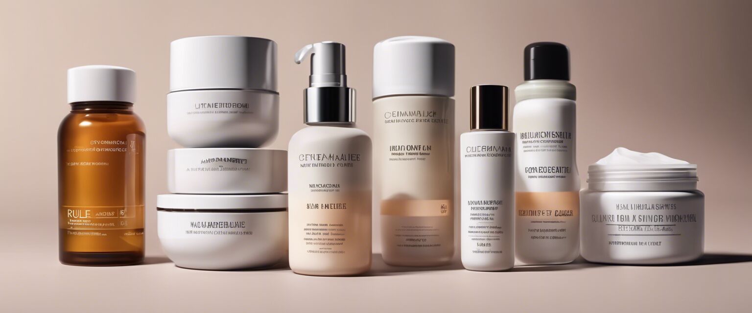 An array of skincare products