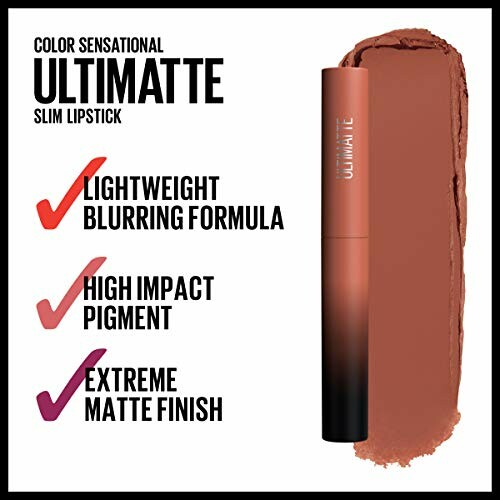 Color Sensational Ultimatte Slim Lipstick with blurring formula, high impact pigment, and matte finish.